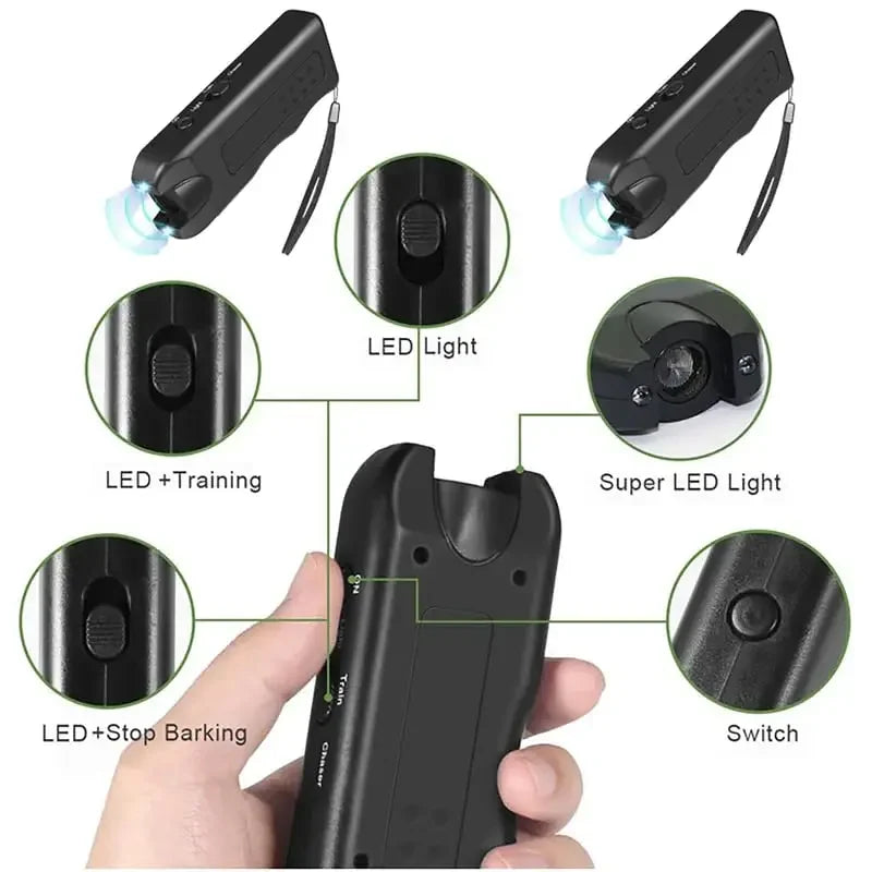 Portable Ultrasonic Dog Repeller 3-in-1