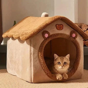 Foldable Washable Pet House Bed