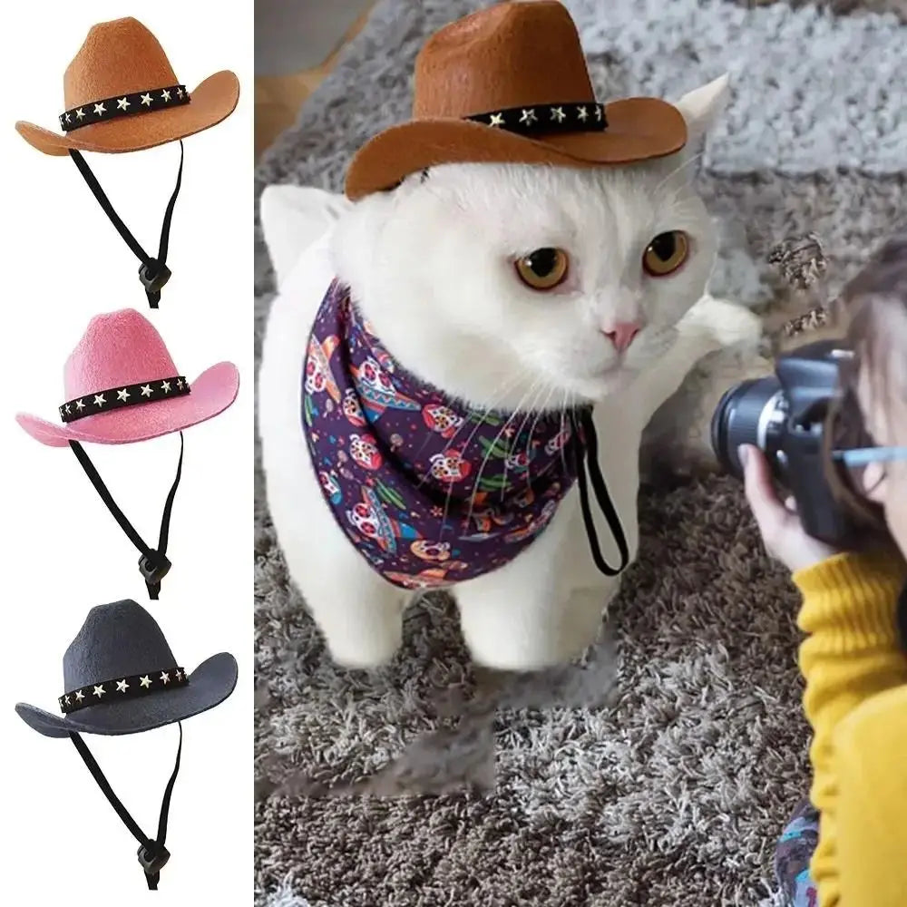 Adjustable Funny Cowboy Pet Hat